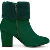 imageAllegra K Womens Christmas Faux Fur Chunky Heel Ankle BootsGreen