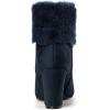 imageAllegra K Womens Christmas Faux Fur Chunky Heel Ankle BootsNavy Blue