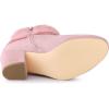 imageAllegra K Womens Christmas Faux Fur Chunky Heel Ankle BootsPink