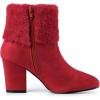 imageAllegra K Womens Christmas Faux Fur Chunky Heel Ankle BootsRed