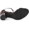 imageAllegra K Womens Floral Print Open Toe Block High Heels Summer SandalsBlack Flower