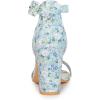 imageAllegra K Womens Floral Print Open Toe Block High Heels Summer SandalsBlue Flower
