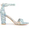 imageAllegra K Womens Floral Print Open Toe Block High Heels Summer SandalsBlue Flower
