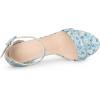 imageAllegra K Womens Floral Print Open Toe Block High Heels Summer SandalsBlue Flower