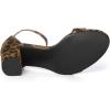 imageAllegra K Womens Floral Print Open Toe Block High Heels Summer SandalsBrownleopard