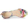 imageAllegra K Womens Floral Print Open Toe Block High Heels Summer SandalsColorful