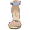 imageAllegra K Womens Floral Print Open Toe Block High Heels Summer SandalsColorful