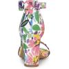 imageAllegra K Womens Floral Print Open Toe Block High Heels Summer SandalsColorful