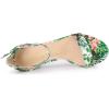 imageAllegra K Womens Floral Print Open Toe Block High Heels Summer SandalsGreen