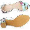 imageAllegra K Womens Floral Print Open Toe Block High Heels Summer SandalsMint Green