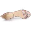 imageAllegra K Womens Floral Print Open Toe Block High Heels Summer SandalsPink Blue