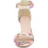 imageAllegra K Womens Floral Print Open Toe Block High Heels Summer SandalsPink Flowers