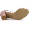 imageAllegra K Womens Floral Print Open Toe Block High Heels Summer SandalsPink Red