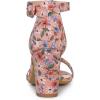 imageAllegra K Womens Floral Print Open Toe Block High Heels Summer SandalsPink Red