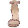imageAllegra K Womens Floral Print Open Toe Block High Heels Summer SandalsPink Red