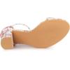 imageAllegra K Womens Floral Print Open Toe Block High Heels Summer SandalsRed White