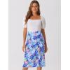 imageAllegra K Womens Hawaiian Skirts Summer Beach Ruched Split Thigh Tropical SkirtBlue
