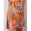 imageAllegra K Womens Hawaiian Skirts Summer Beach Ruched Split Thigh Tropical SkirtOrange 1