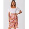 imageAllegra K Womens Hawaiian Skirts Summer Beach Ruched Split Thigh Tropical SkirtOrange