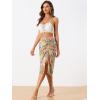 imageAllegra K Womens Hawaiian Skirts Summer Beach Ruched Split Thigh Tropical SkirtYellow