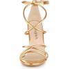 imageAllegra K Womens Open Toe Strappy Straps Stiletto Heel Champagne Gold Sandals 10 M US
