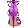 imageAllegra K Womens Open Toe Strappy Straps Stiletto Heel Purple Sandals 75 M US
