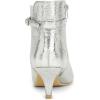 imageAllegra K Womens Pointed Toe Chelsea Kitten Heels Ankle BootsSilver
