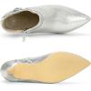 imageAllegra K Womens Pointed Toe Chelsea Kitten Heels Ankle BootsSilver
