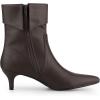 imageAllegra K Womens Pointed Toe Side Zip Kitten Heel Ankle BootsCoffee