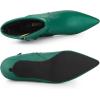 imageAllegra K Womens Pointed Toe Side Zip Kitten Heel Ankle BootsGreen