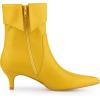 imageAllegra K Womens Pointed Toe Side Zip Kitten Heel Ankle BootsYellow