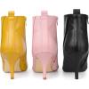 imageAllegra K Womens Pointed Toe Side Zipper Stiletto Heels Ankle BootsPink