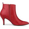 imageAllegra K Womens Pointed Toe Side Zipper Stiletto Heels Ankle BootsRed