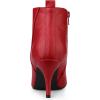 imageAllegra K Womens Pointed Toe Side Zipper Stiletto Heels Ankle BootsRed