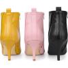 imageAllegra K Womens Pointed Toe Side Zipper Stiletto Heels Ankle BootsYellow