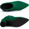 imageAllegra K Womens Pointy Toe Side Zip Block Heel Ankle BootsEmerald Green