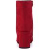 imageAllegra K Womens Pointy Toe Side Zip Block Heel Ankle BootsRed