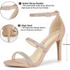 imageAllegra K Womens Rhinestone Ankle Strap Stiletto High Heels SandalsNude