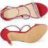 imageAllegra K Womens Rhinestone Ankle Strap Stiletto High Heels SandalsRed