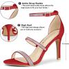 imageAllegra K Womens Rhinestone Ankle Strap Stiletto High Heels SandalsRed