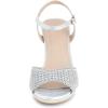 imageAllegra K Womens Rhinestone Heels Metallic Stiletto Heel Sparkly SandalsSilver