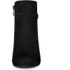 imageAllegra K Womens Round Toe Buckle Chunky Heels Ankle BootsBlack