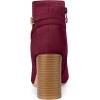 imageAllegra K Womens Round Toe Buckle Chunky Heels Ankle BootsBurgundy