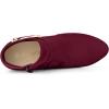 imageAllegra K Womens Round Toe Buckle Chunky Heels Ankle BootsBurgundy