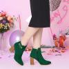 imageAllegra K Womens Round Toe Buckle Chunky Heels Ankle BootsGreen