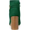 imageAllegra K Womens Round Toe Buckle Chunky Heels Ankle BootsGreen