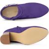 imageAllegra K Womens Round Toe Buckle Chunky Heels Ankle BootsPurple