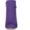 imageAllegra K Womens Round Toe Buckle Chunky Heels Ankle BootsPurple