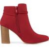 imageAllegra K Womens Round Toe Buckle Chunky Heels Ankle BootsRed