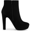 imageAllegra K Womens Round Toe Chunky High Heel Platform Ankle BootsBlack